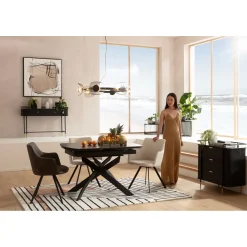 KARE Design Table A Rallonges Twist Noir 120(30+30)X90Cm