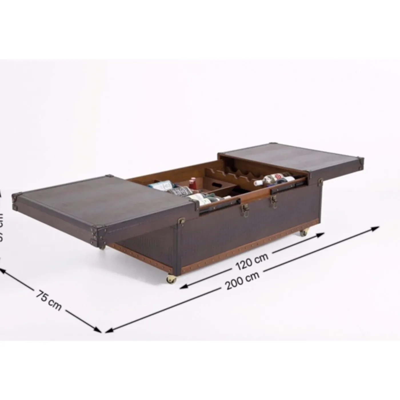 KARE Design Table Basse Bar Globetrotter 120X75Cm