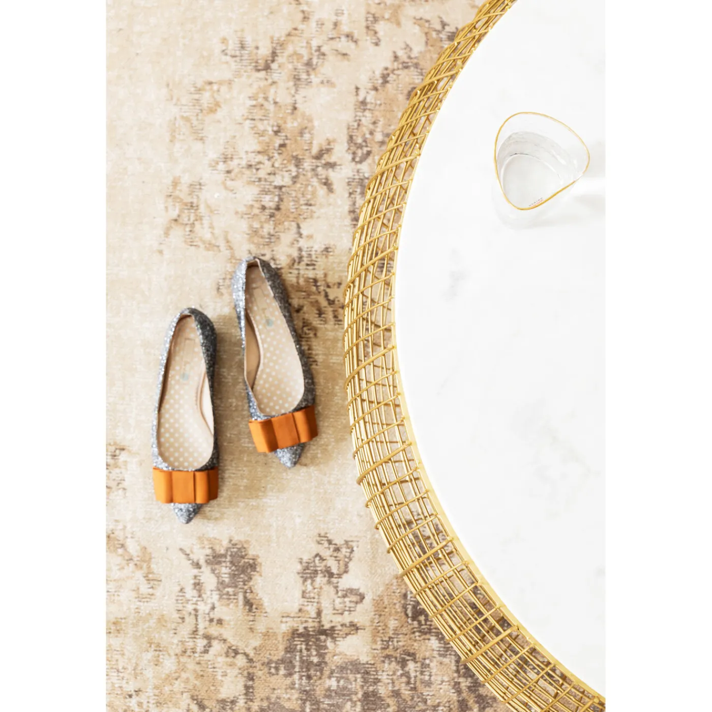 KARE Design Table Basse Cesta Marble Dore O100Cm