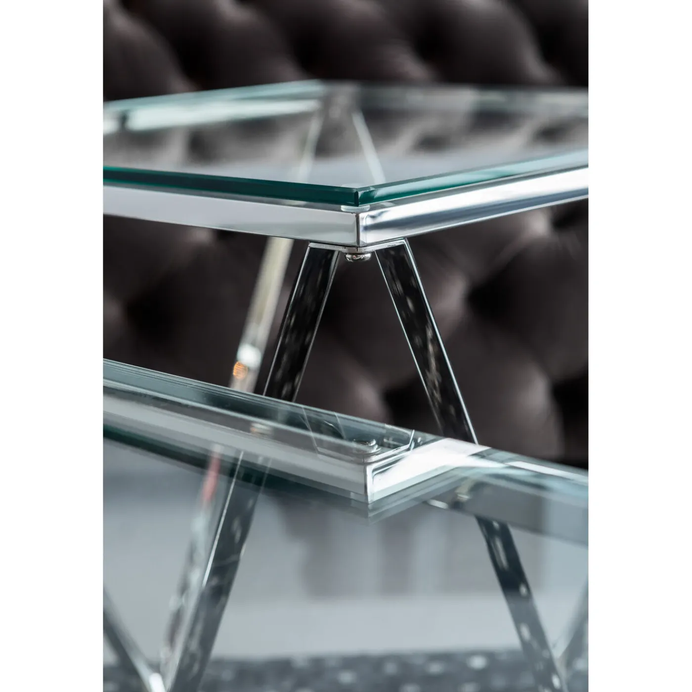 KARE Design Table Basse Cristallo Argente 80X80Cm