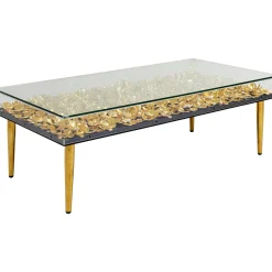 KARE Design Table Basse Gold Flowers 120X60
