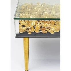 KARE Design Table Basse Gold Flowers 120X60