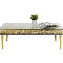 KARE Design Table Basse Gold Flowers 120X60