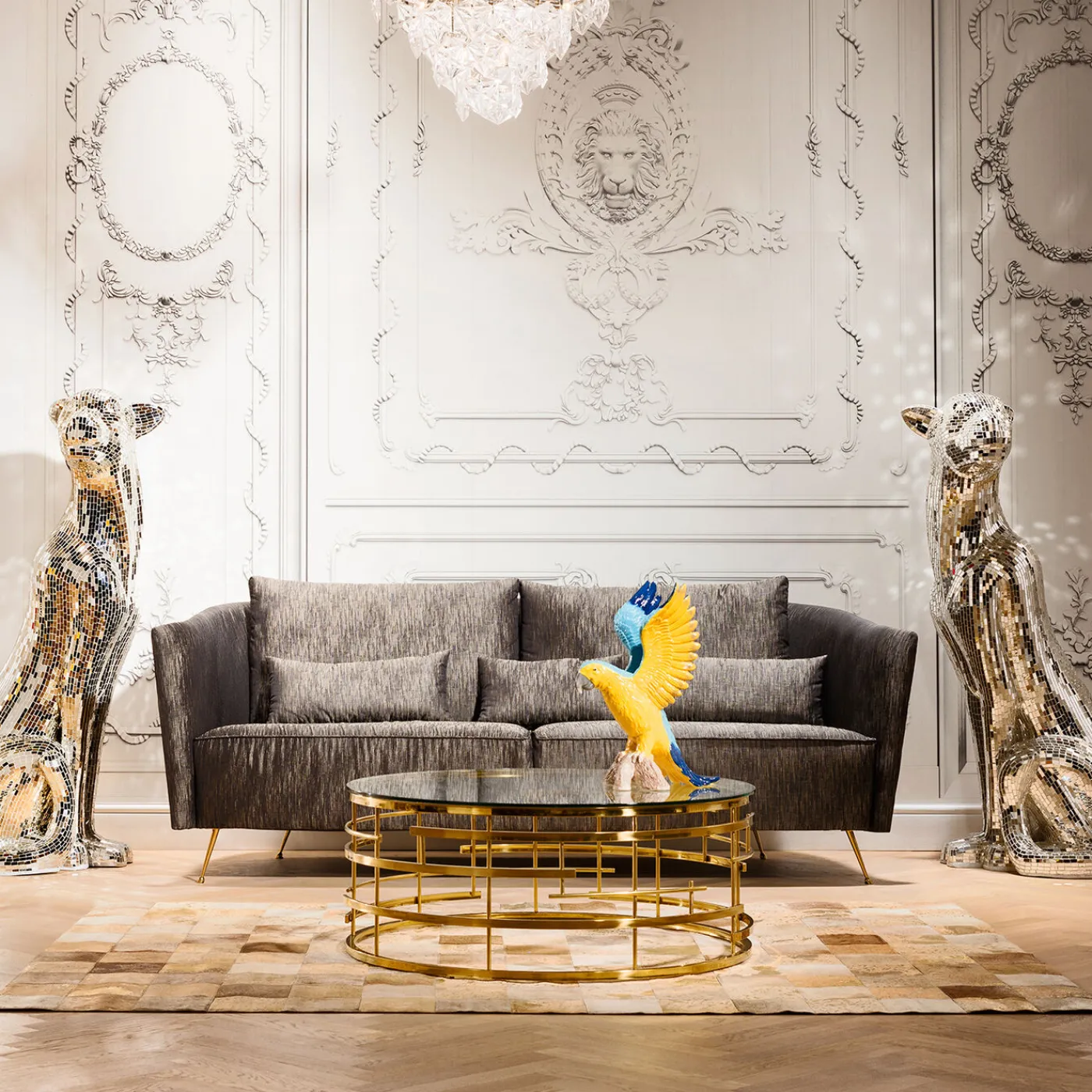 KARE Design Table Basse Jupiter Dore O100Cm