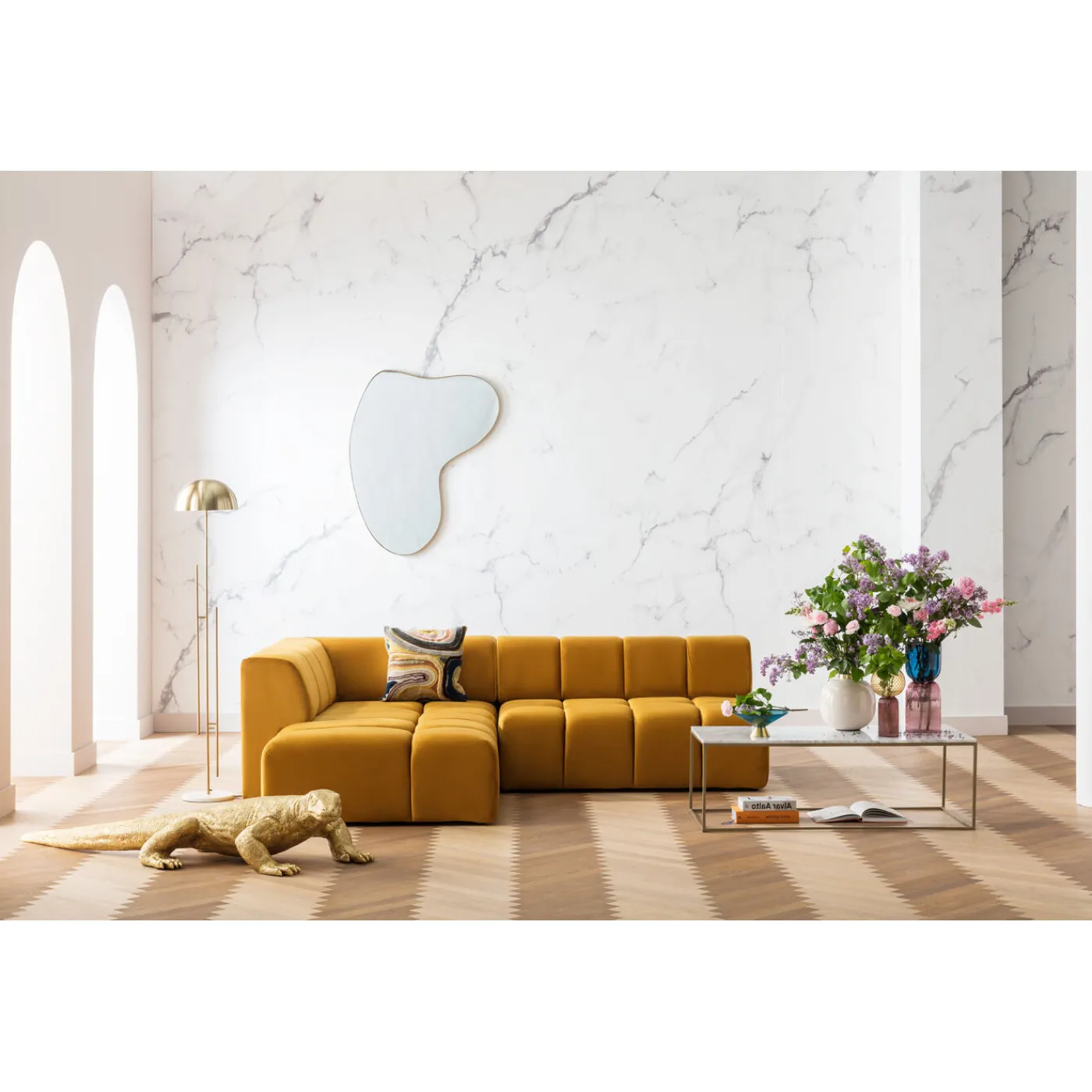 KARE Design Table Basse Key West Dore 120X60Cm