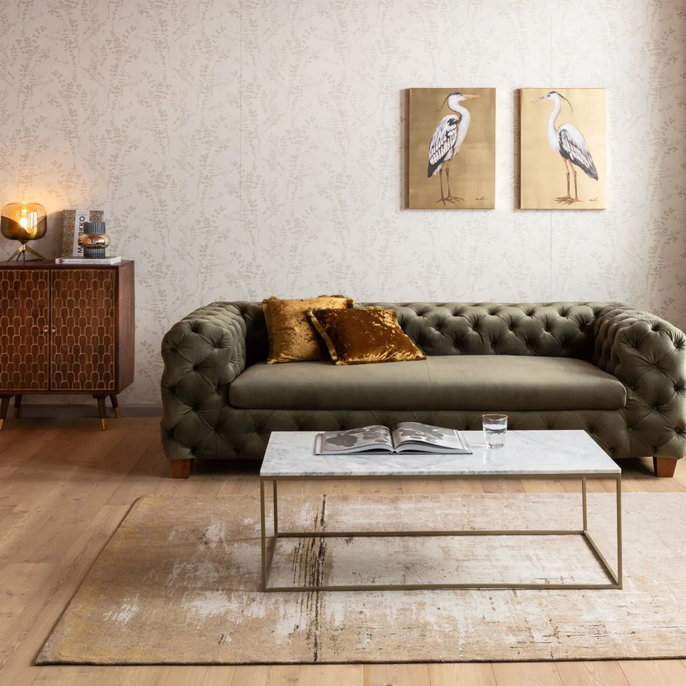 KARE Design Table Basse Key West Dore 120X60Cm