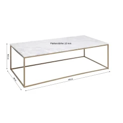 KARE Design Table Basse Key West Dore 120X60Cm