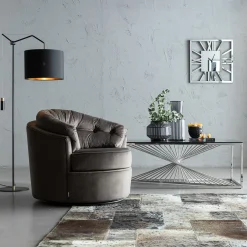 KARE Design Table Basse Laser Argente-Verre Clair 120X60Cm