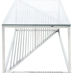 KARE Design Table Basse Laser Argente-Verre Clair 120X60Cm
