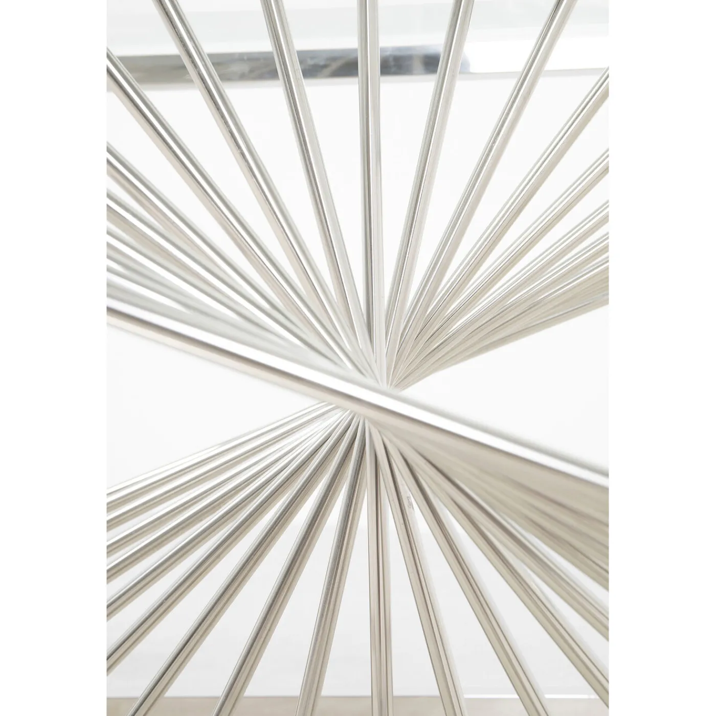 KARE Design Table Basse Laser Argente-Verre Clair 120X60Cm