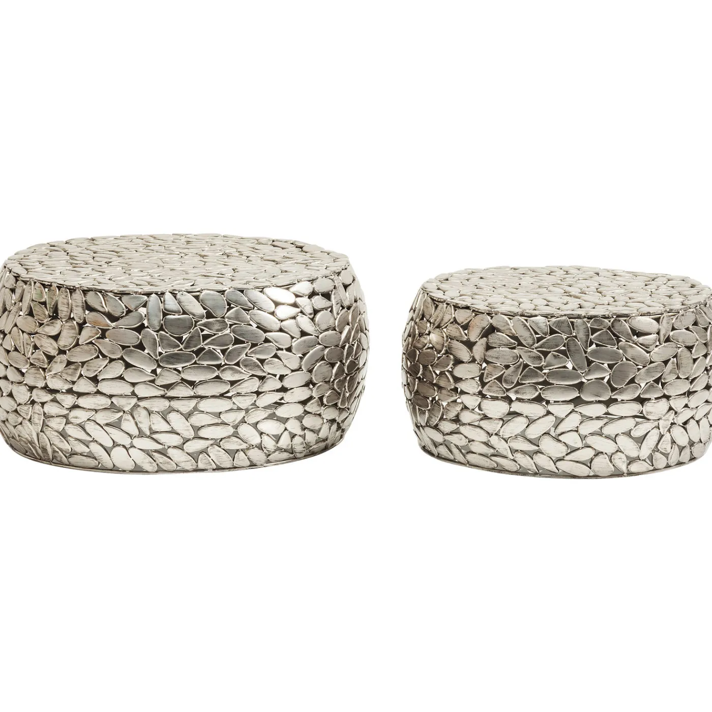 KARE Design Table Basse Pebbles Deluxe Argente (Jeu De 2)