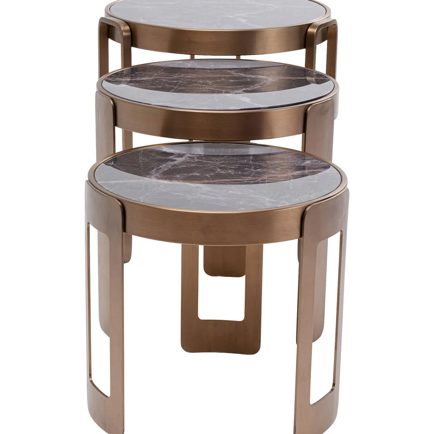 KARE Design Table Basse Perelli Laiton (3/Set)