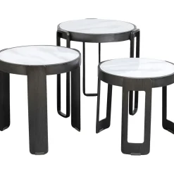 KARE Design Table Basse Perelli Noir (3/Set)