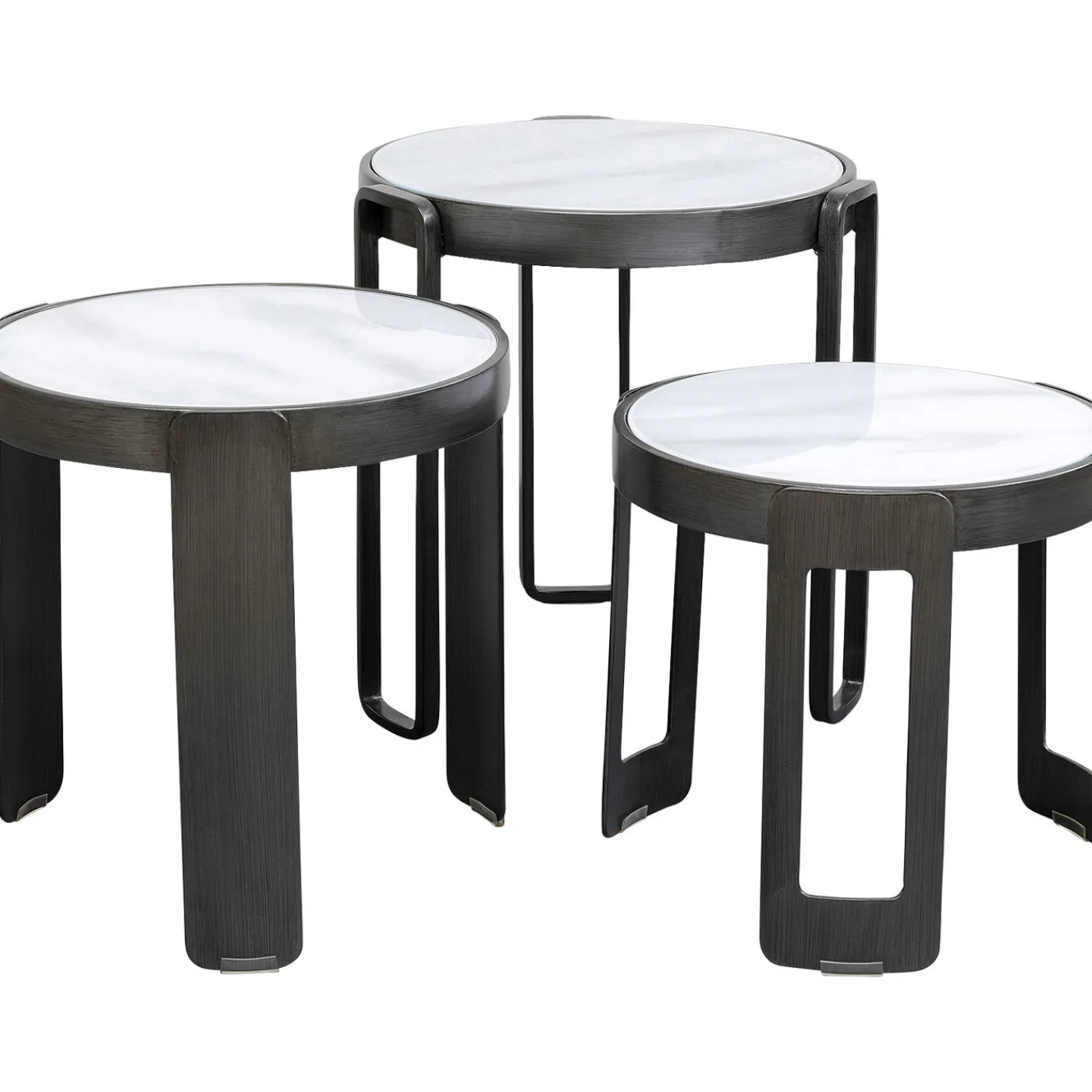 KARE Design Table Basse Perelli Noir (3/Set)