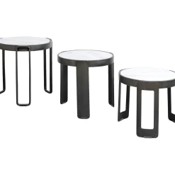 KARE Design Table Basse Perelli Noir (3/Set)