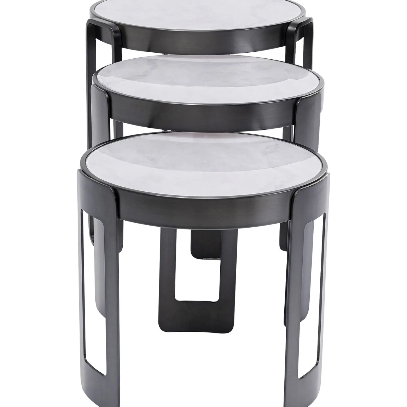 KARE Design Table Basse Perelli Noir (3/Set)