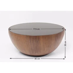 KARE Design Table Basse Tear Drops Noyer O80Cm