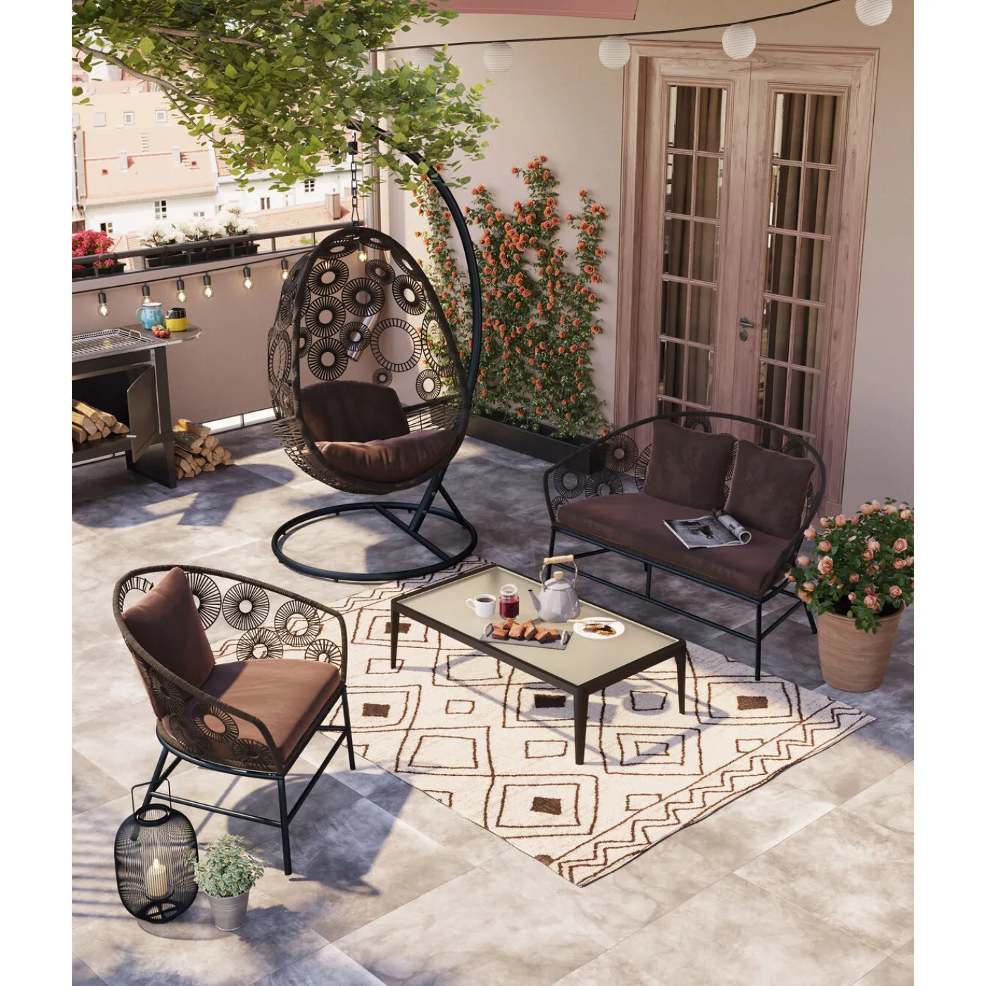 KARE Design Table Basse Tiki Noir