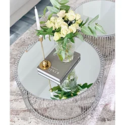 KARE Design Table Basse Wire Argente (2/Set)