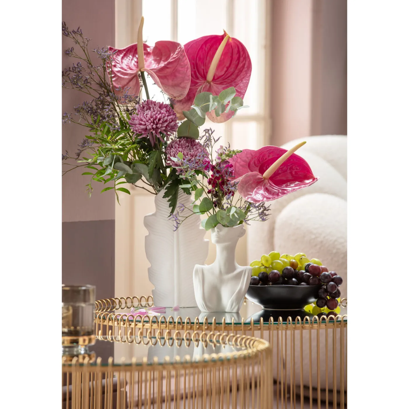 KARE Design Table Basse Wire Laiton (2/Set)