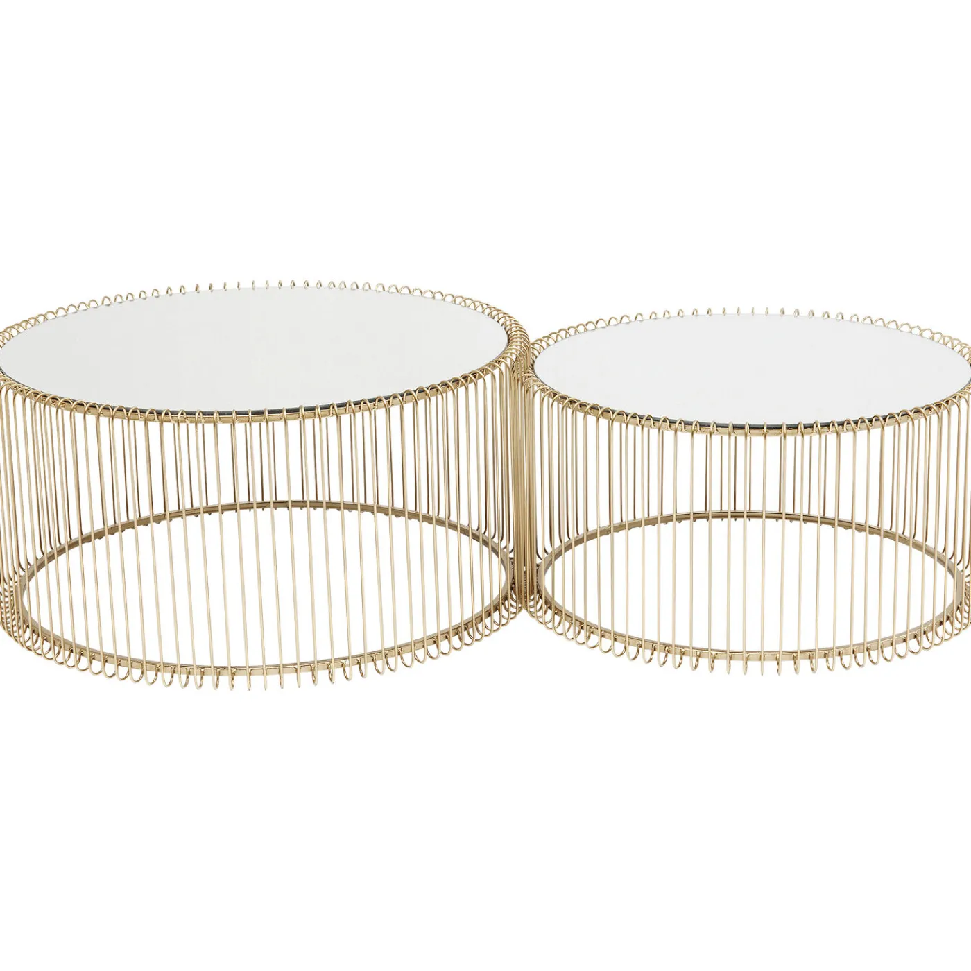 KARE Design Table Basse Wire Laiton (2/Set)