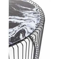 KARE Design Table Basse Wire Noir/Verre Décor Marbre (2/Set)