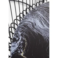 KARE Design Table Basse Wire Noir/Verre Décor Marbre (2/Set)