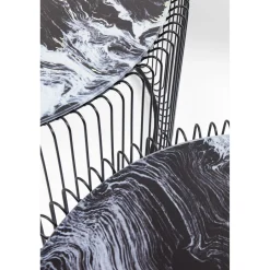 KARE Design Table Basse Wire Noir/Verre Décor Marbre (2/Set)