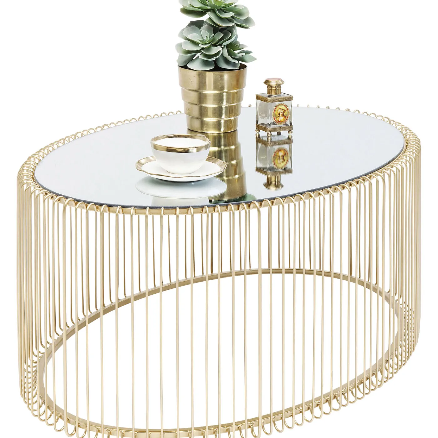 KARE Design Table Basse Wire Uno Laiton 60X90Cm