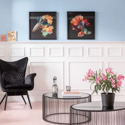 KARE Design Table Basse Wire Uno Noir O80Cm