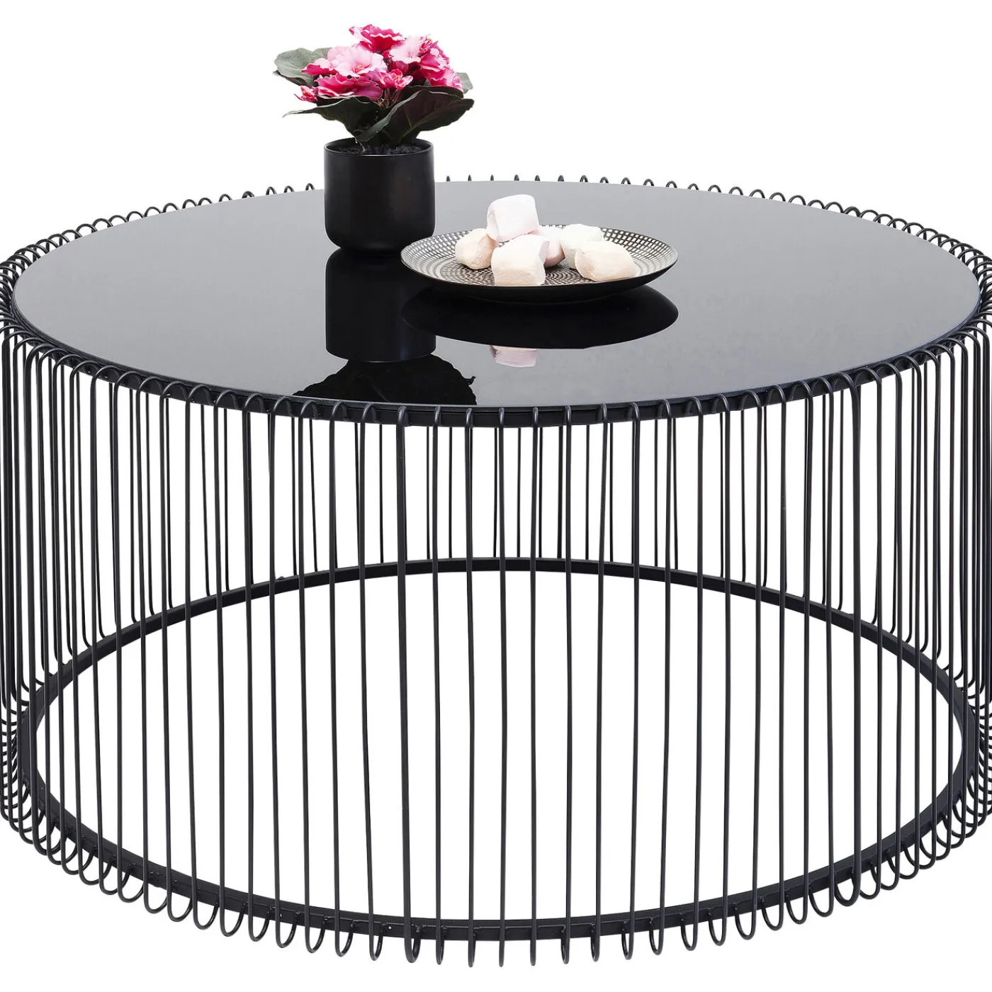 KARE Design Table Basse Wire Uno Noir O80Cm
