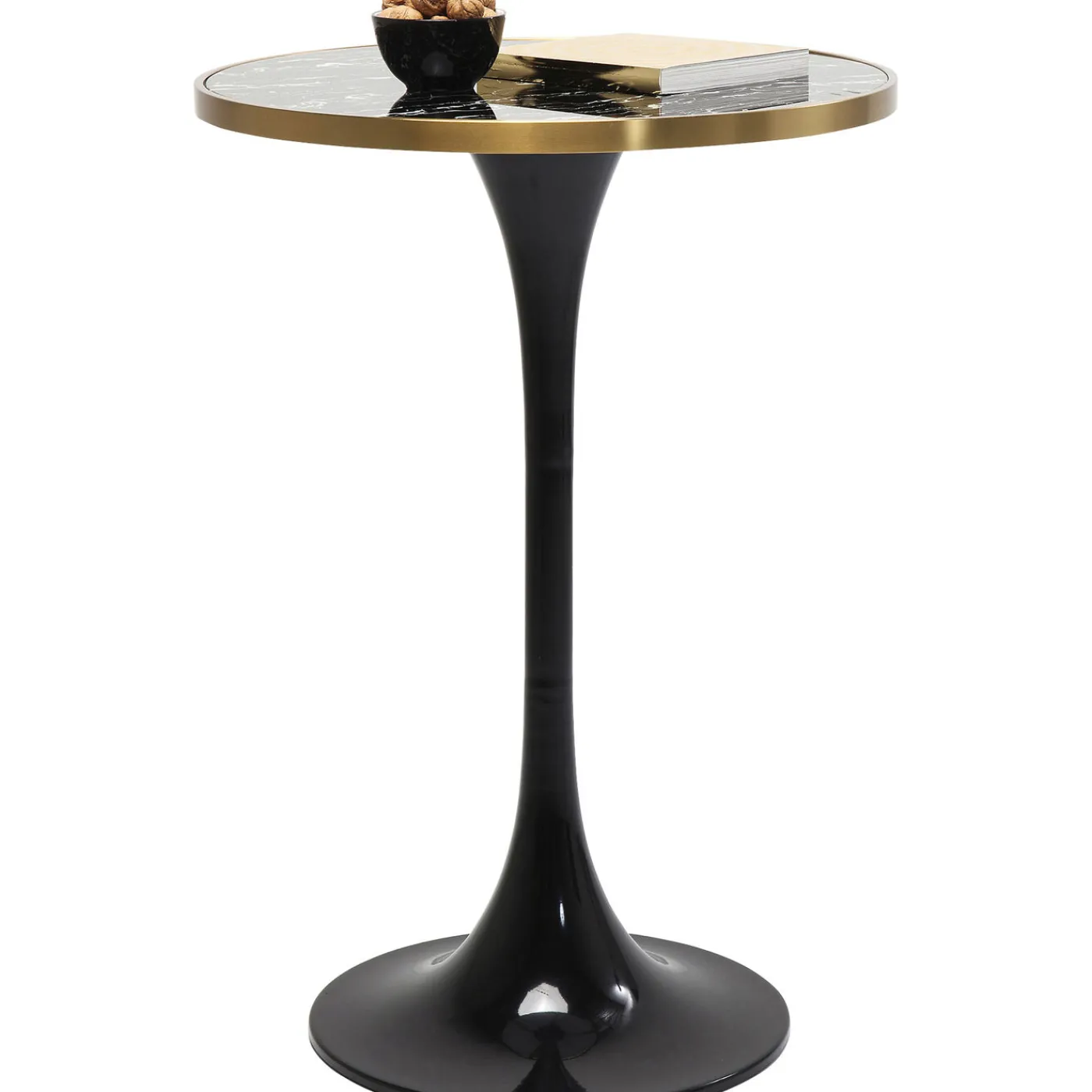 KARE Design Table Haute San Remo Noir Rond 100X70Cmo