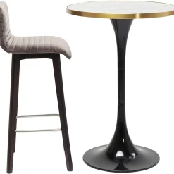 KARE Design Table Haute San Remo Noir Rond 100X70Cmo