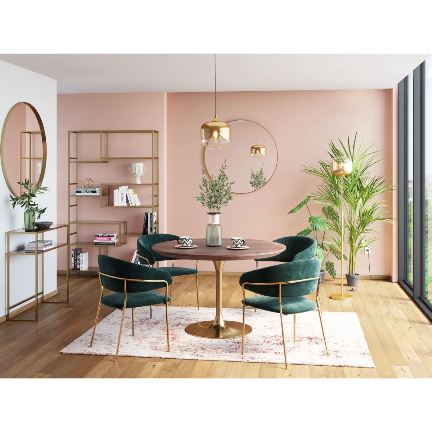 KARE Design Table Invitation Noyer-Laiton O120Cm