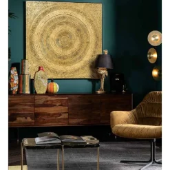 KARE Design Tableau Décoratif Art Circle Dore 120X120