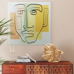 KARE Design Tableau En Verre Art Face Pastell 100X100Cm
