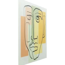 KARE Design Tableau En Verre Art Face Pastell 100X100Cm