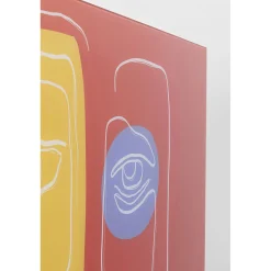 KARE Design Tableau En Verre Art Face Rouge 100X100Cm