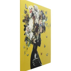 KARE Design Tableau En Verre Bouquet Beauty Yellow 100X100Cm