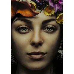 KARE Design Tableau En Verre Flower Art Lady 120X120Cm