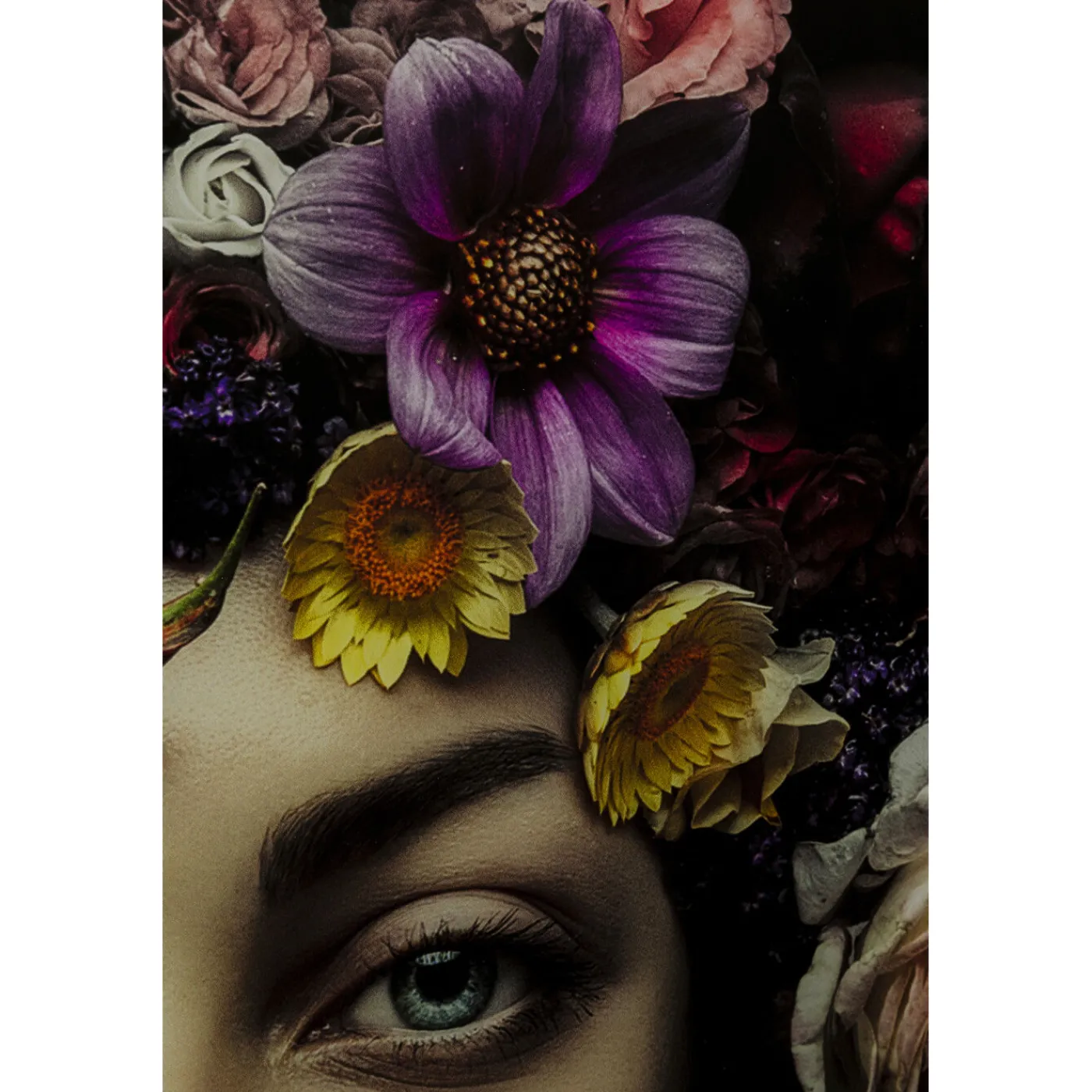 KARE Design Tableau En Verre Flower Art Lady 120X120Cm