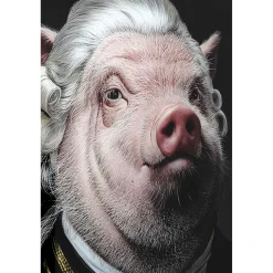 KARE Design Tableau En Verre Gentleman Pig 120X120