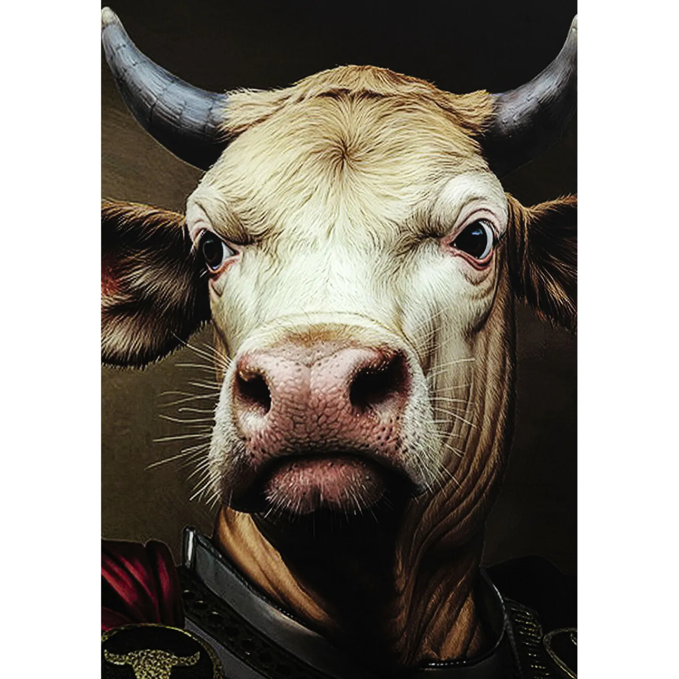 KARE Design Tableau En Verre Knight Cow 120X120