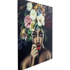 KARE Design Tableau En Verre Pretty Flower Woman 100X100