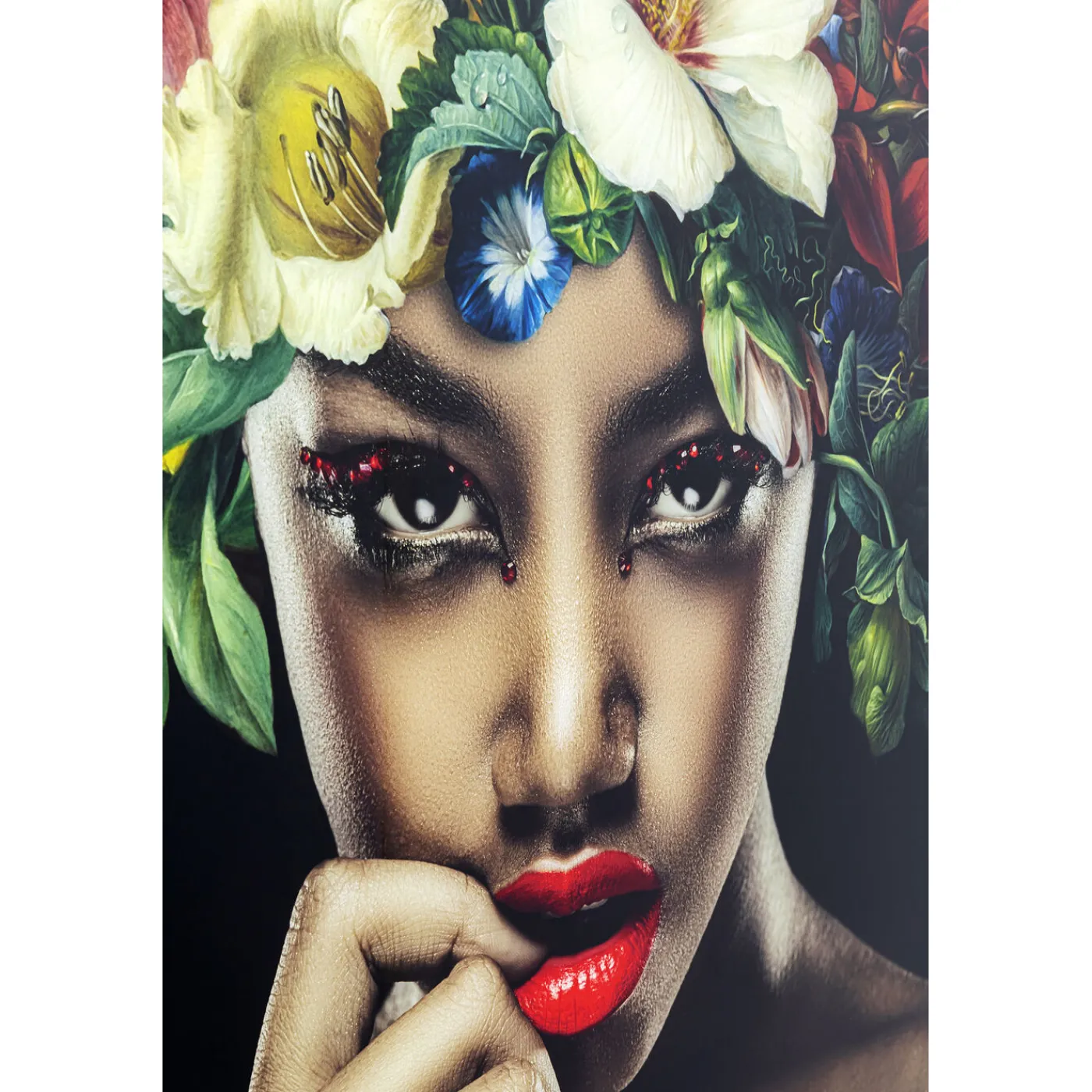 KARE Design Tableau En Verre Pretty Flower Woman 100X100