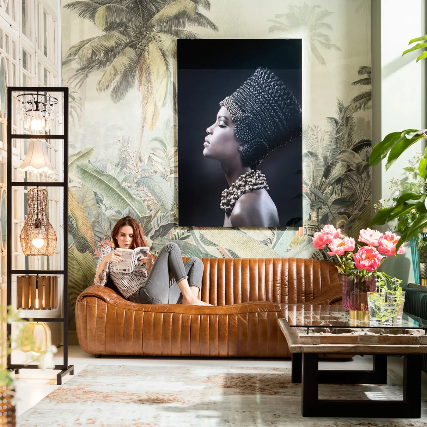 KARE Design Tableau En Verre Royal Headdress Profile 100X150Cm