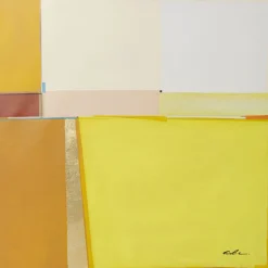 KARE Design Tableau Encadre Abstract Shapes Jaune 113X113Cm