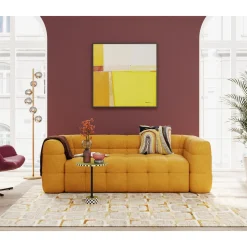 KARE Design Tableau Encadre Abstract Shapes Jaune 113X113Cm
