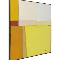 KARE Design Tableau Encadre Abstract Shapes Jaune 113X113Cm