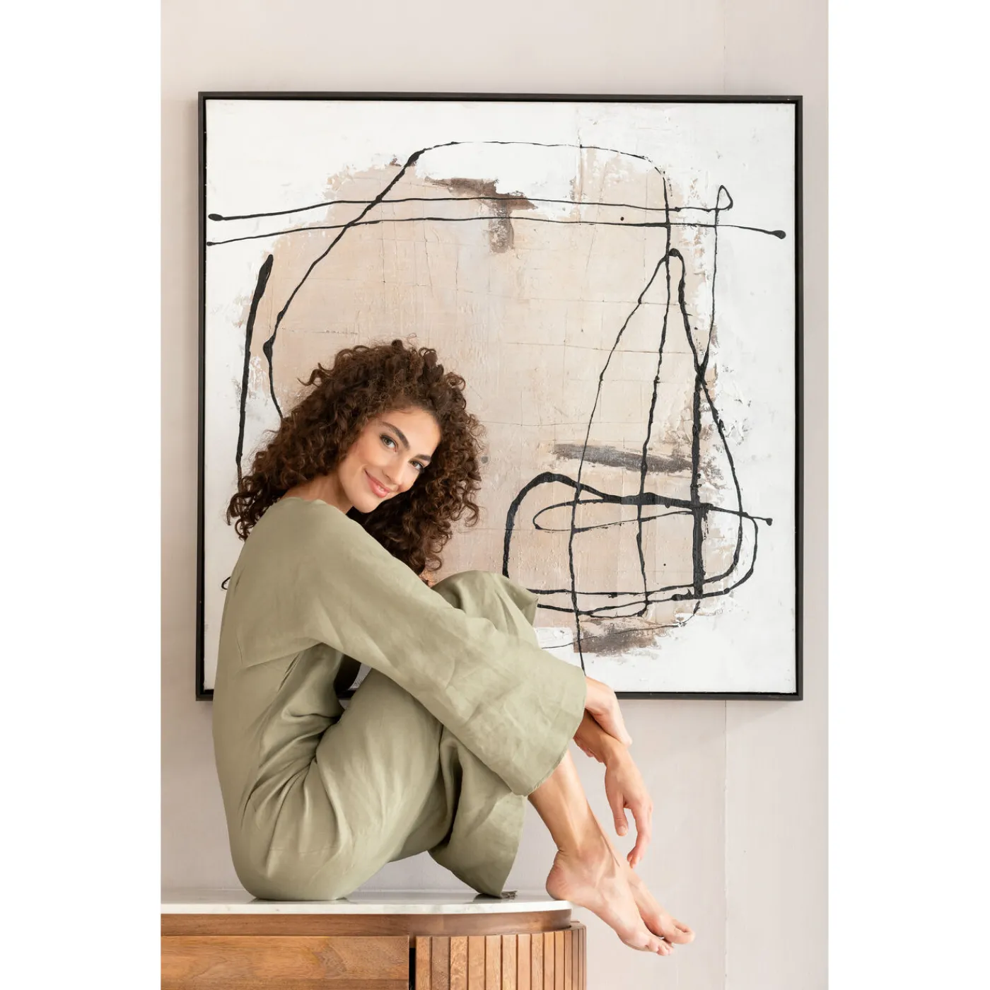 KARE Design Tableau Encadre Dust Gris 100X100Cm